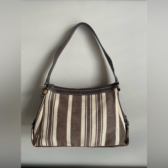 Fossil Handbags - Fossil Striped Knit Shoulder Bag Purse Boho Hipster.